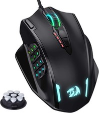 Redragon M908 Impact RGB LED MMO Gaming Mouse with 12 Side Buttons, Optical Wire