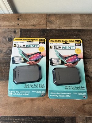 Slim Mint Ultra-Thin RFID-Blocking Wallet ID Theft Protection Lot Of 2