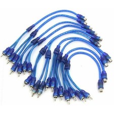 10 Absolute RCA Audio Cable "Y" Adapter Splitter 1 Female to 2 Male Plug Cable