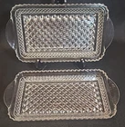 Pair of Vintage Anchor Hocking Wexford Cranberry Celery Serving Dish, 10”x5”