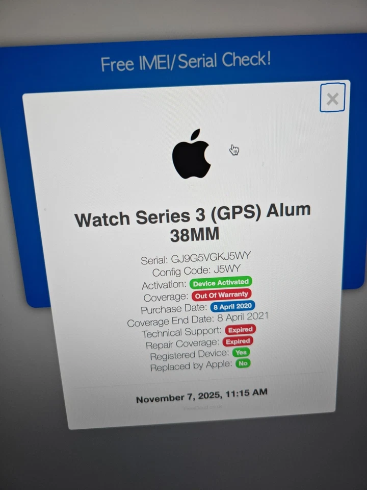 Apple Watch Series 3 - 38mm *Cracked Screen And Unresponsive* Read Descrip AE35 - Image 4 of 4