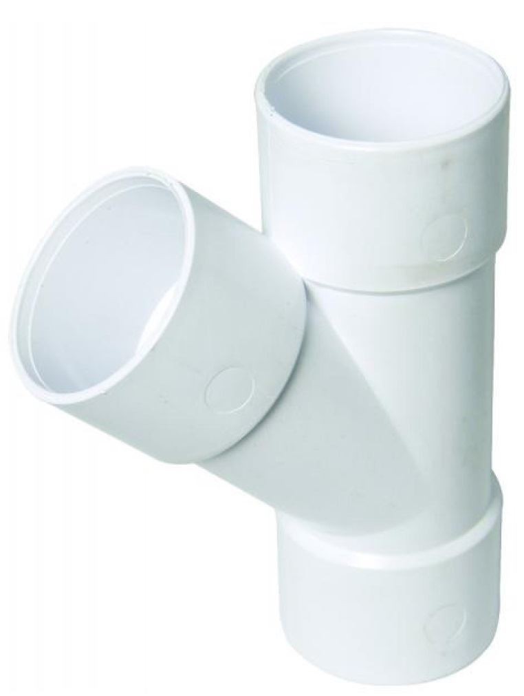 FLOPLAST Solvent White 135 Degree 40mm (43mm) Waste Branch Tee - Bag of 5 - Image 2