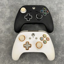 2 Power A Fusion Pro Wired Controller WHITE And Black Xbox One 1514146-02 AS IS