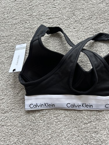 Calvin Klein Women's Modern Cotton Bralette Lift Padded Logo Band Black Medium - Picture 10 of 14