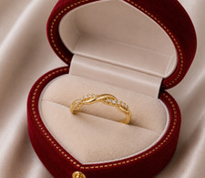 18K Gold plated  ring twist stacking delicate ring  diamantes sale all sizes