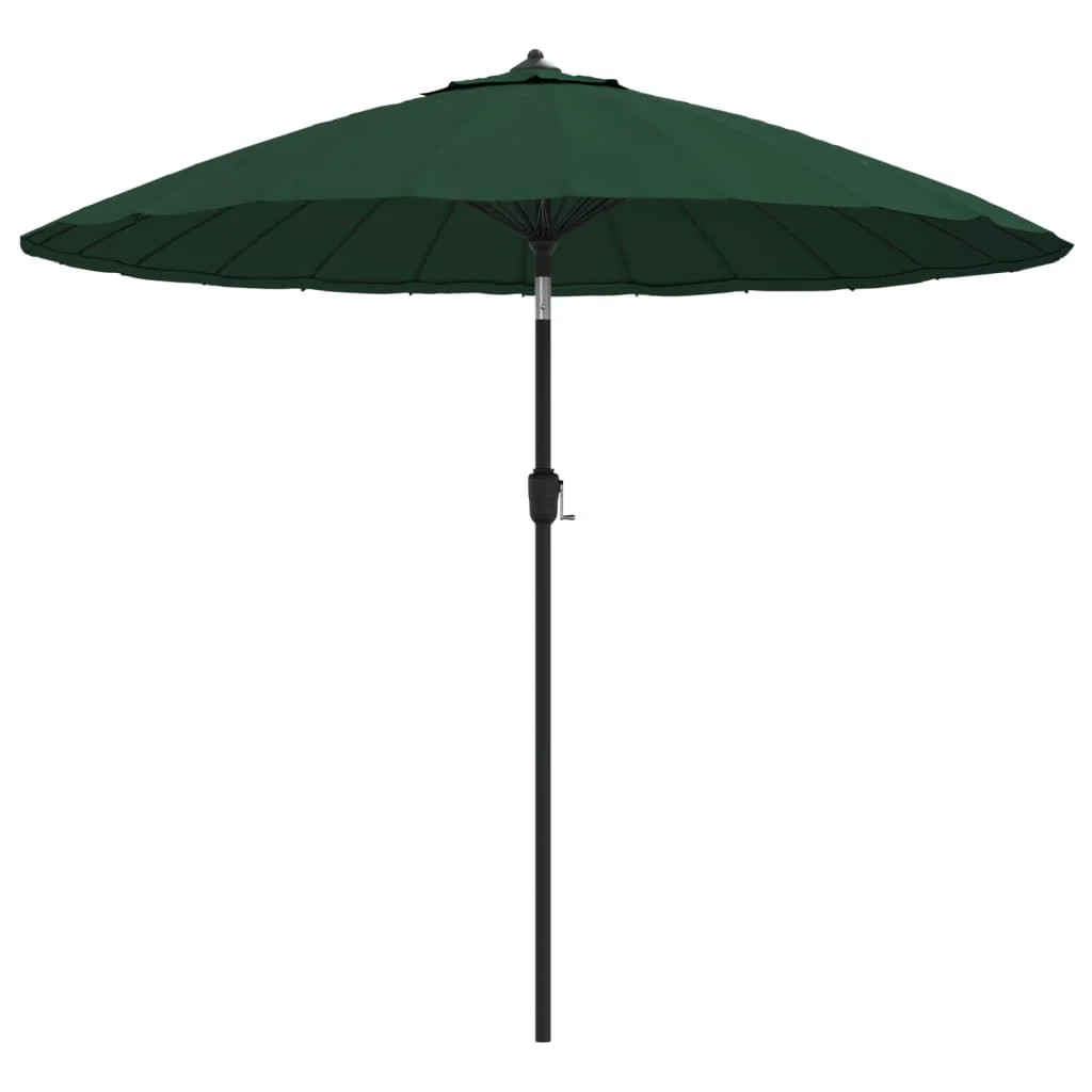 Parasol vert 270 cm en aluminium pour terrasse et jardin ombragé