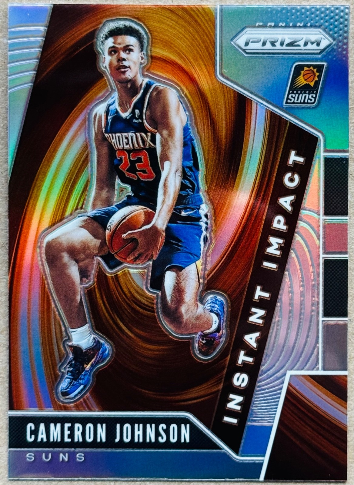 2019-20 PANINI PRIZM CAMERON JOHNSON ROOKIE INSTANT IMPACT SILVER PRIZM #10 NM+