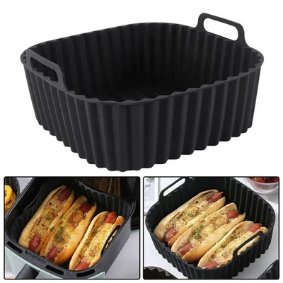 Air Fryer Silicone Pot Baking Basket Non Stick Oven Reusable Liners Microwavable
