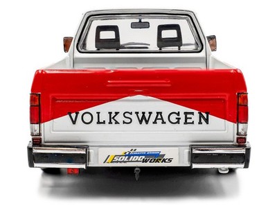 1983 VOLKSWAGEN CADDY MK 1 PICKUP WHITE & RED 1/18 DIECAST BY