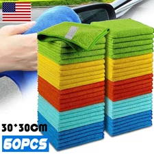 Microfiber Cleaning Cloth Set of 60 Towel Rag Car Polishing Detailing No-Scratch