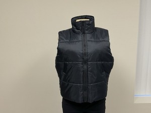 La Squadra Women's Puffer Vest Navy Blue Full Zip Quilted Sleeveless Size L