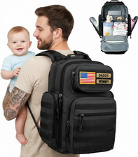 Diaper Bag Tactical for Dad: 40L Rugged Military-Style Dad Baby Backpack with 16