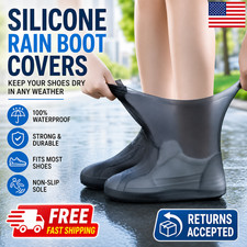 Silicone Waterproof Shoe Covers Rainproof Overshoes Non Slip Outdoor Rain Gear