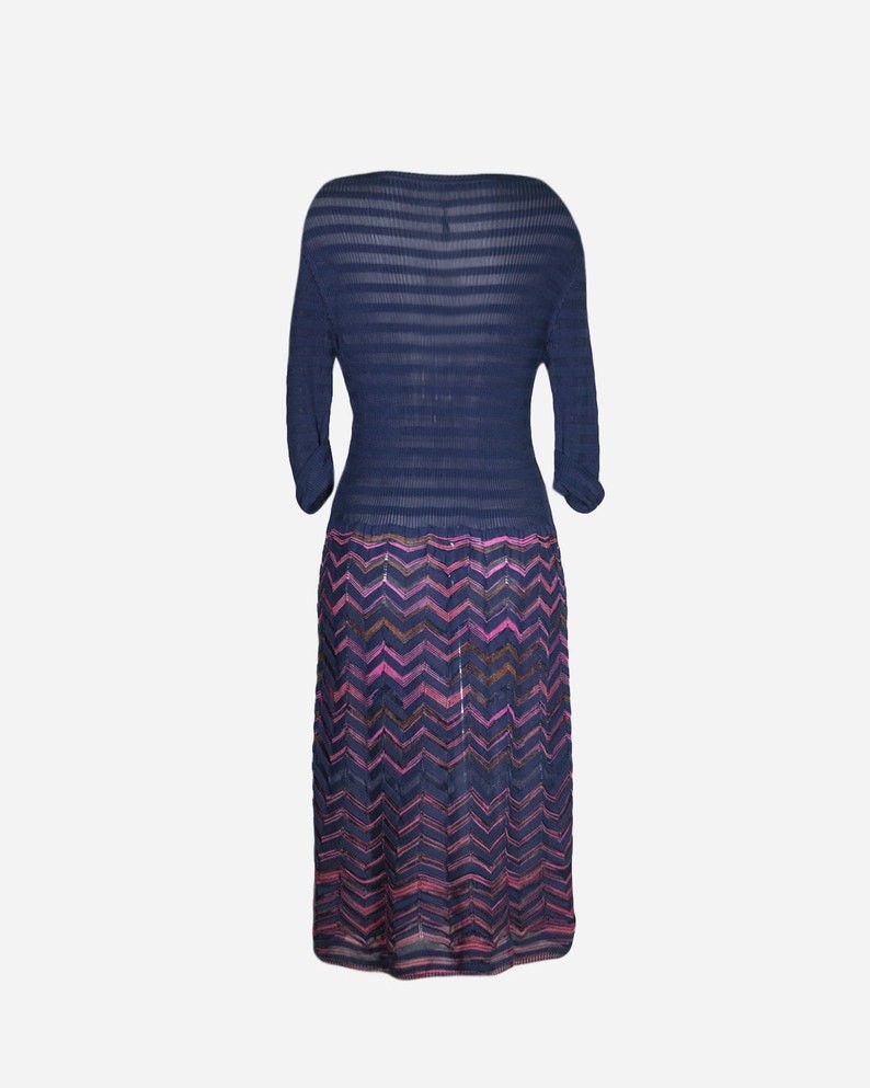 VTG Missoni Polychrome Chevron Pattern Dress - image 5