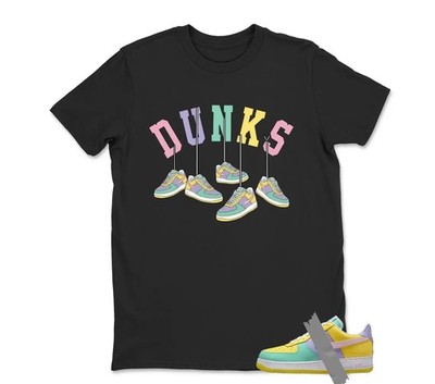 Shirt to match Dunk Easter Air Force 1 Emerald Rise Yellow Pulse Hydrangeas