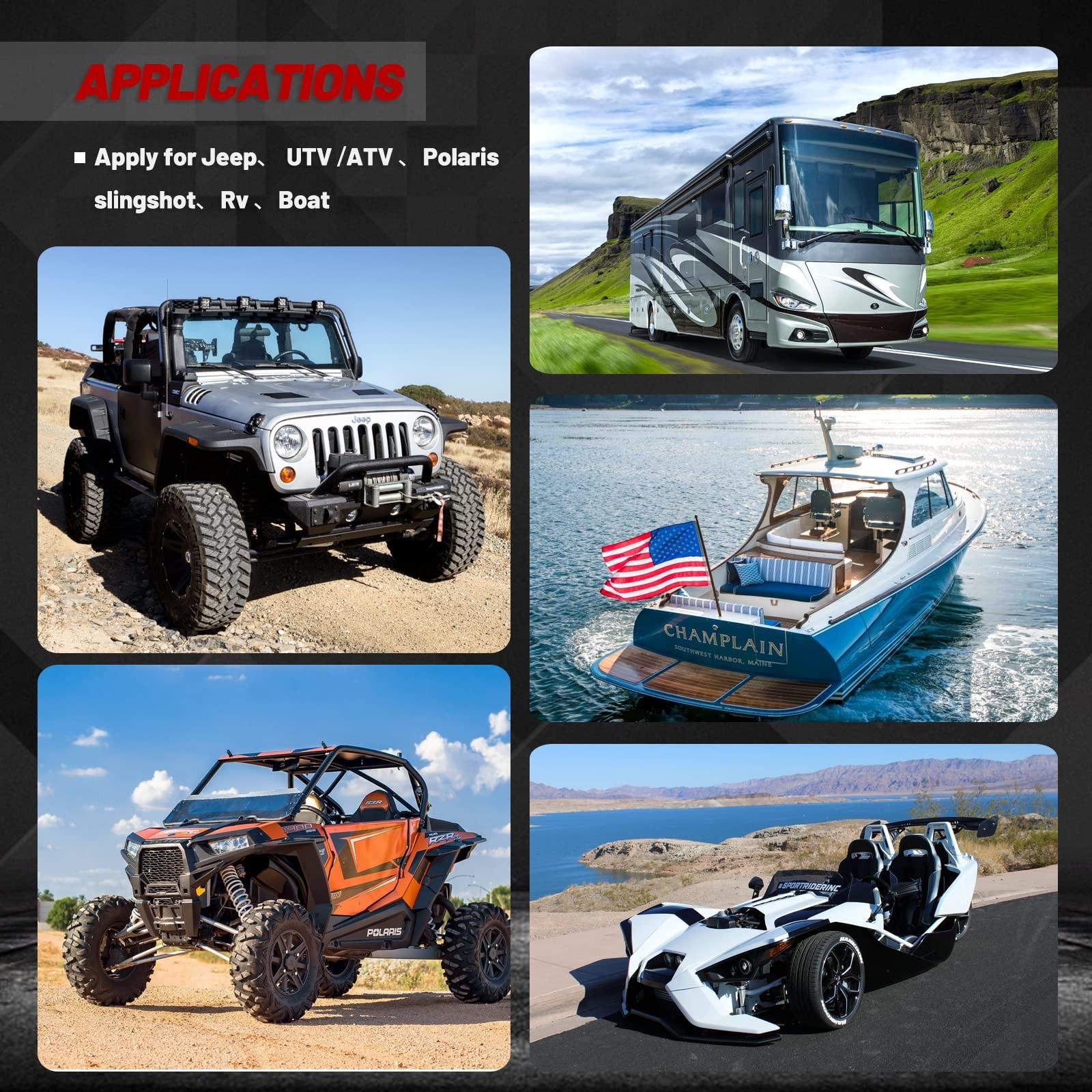 Battery Jump Post Terminals Remote Charging Tool for UTV ATV Car Tr... Fast Ship