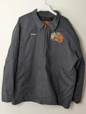 Cintas 2XL Regular Jacket US Marines Patch Gray Work Coat USA Flag "Sergio"