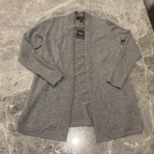Charter Club 100 Cashmere Open Front Cardigan Heather Gray Women s XS Luxury