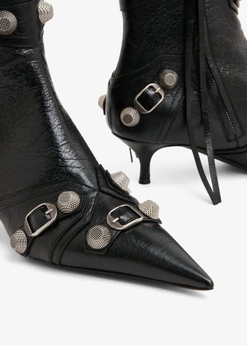 Balenciaga Damen-Stiefeletten Cagole Lammleder Schnalle Reißverschluss, Marke Größe 38 (US - Bild 2 von 8