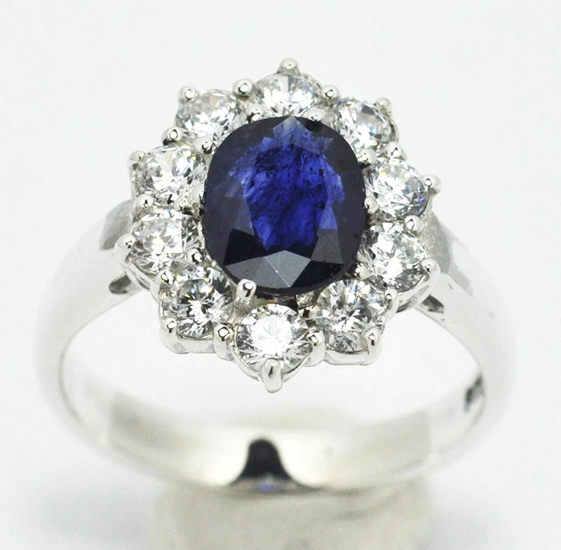 BELLISSIMO L'ANELLO IN ARGENTO 925 CON ZAFFIRO NATURALE 1,85 CT - Immagine 2 di 4