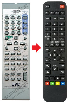 Ersatz Fernbedienung für JVC RM-SRX5040R / RM-SRX5042R