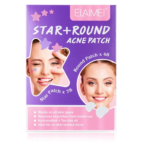 126pcs Star + Round Hydrocolloid Acne Pimple Patches Removal Blemish Control - Picture 8 of 12