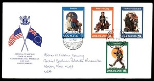Mayfairstamps Cook Islands FDC 1982 Norman Rockwell Paintings Flags First Day Co