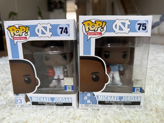 Funko Pop! Michael Jordan North Carolina Lot Of 2- #74, #75 Warmups UNC Unopened
