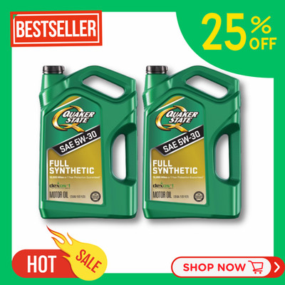 Quaker State 5W-30 Full Synthetic Motor Oil, Maximizes Horsepower, 5 Quart