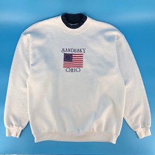 90s Sandusky Ohio double collar embroidered sweatshirt 1990s vintage Lee size XL