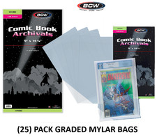 BCW - 25 Pack Graded Mylar Bags 2 Mil - Fits CGC - Clear Archival Polyester