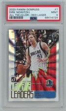 Dirk Nowitzki /99 Red Laser PSA 9 2020-21 Panini Donruss All Time League Leaders