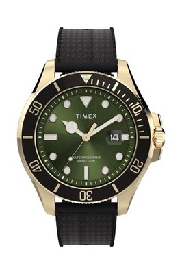 Timex Weekender 43mm Montre à Quartz avec Cadran Noir et Bracelet Vert Olive TW2U68200