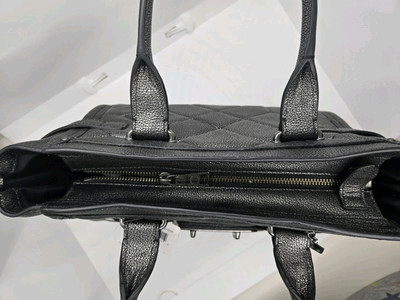 NWT Coach Swagger 27 Patchwork Gunmetal Metallic Leather Satchel