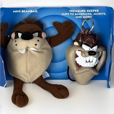 TAZ Plush and Keychain Change Purse Clip Looney Toons 1994 Warner Applause NOS