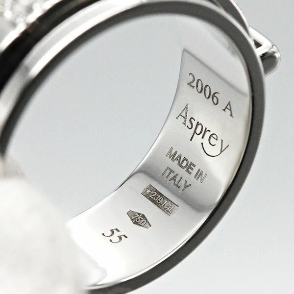 Anillo giratorio Asprey Keria anillo de oro blanco de diamantes de 18 quilates en peso blanco #55 talla 8 de EE. UU. Foto 4 de 4