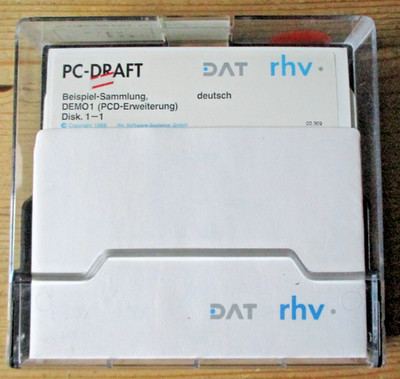 12 x Computer Floppy Disk Disketten 5 1/4'' Kunststoffbox PC-DRAFT plus DAT rhv