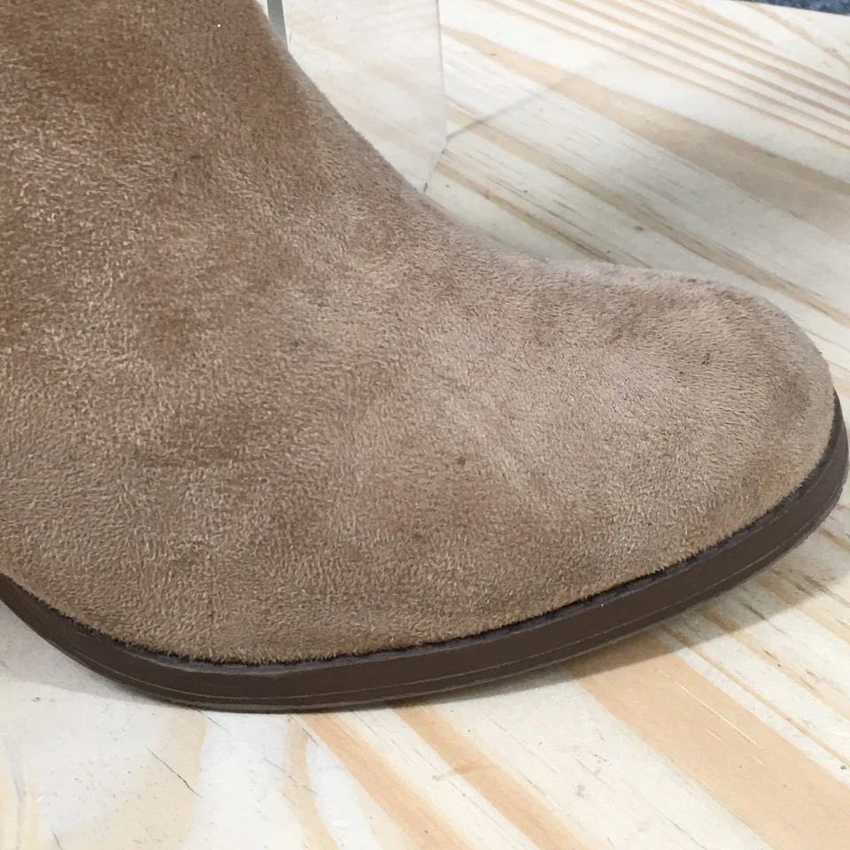 Charlotte Russe Boots Womens 10 Cassidy Ankle Bootie Brown Fabric Block Heels - Image 2 of 4