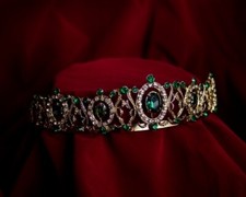 Ballerina Stage Performance Hair Emerald Green Ballet Royal Rhinestone Tiara