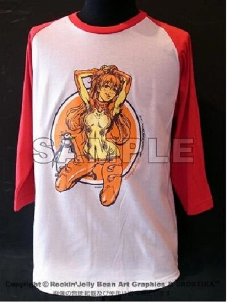 EROSTIKA Rockin' Jelly Bean x Evangelion Asuka size M T-shirt 3/4 sleeve NEW