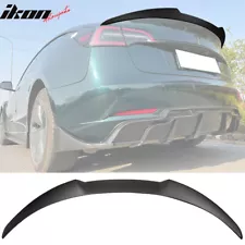 Fits 17-23 Tesla Model 3 IKON Style Rear Trunk Spoiler Wing ABS - Matte Black