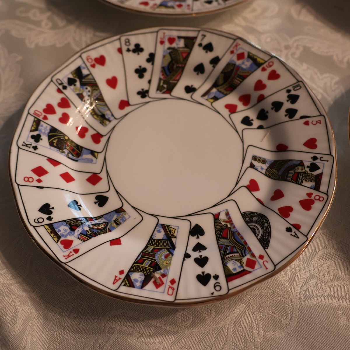 希少品!Spode Fine Bone China ARCADIAシリーズ 4枚 Set of 4 Spode Bone China Elizabethan Deck of Cards Plates
