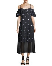 McQ Alexander McQueen Swallow Off-Shoulder A-Line Dress 38 IT (2 US) $559.00