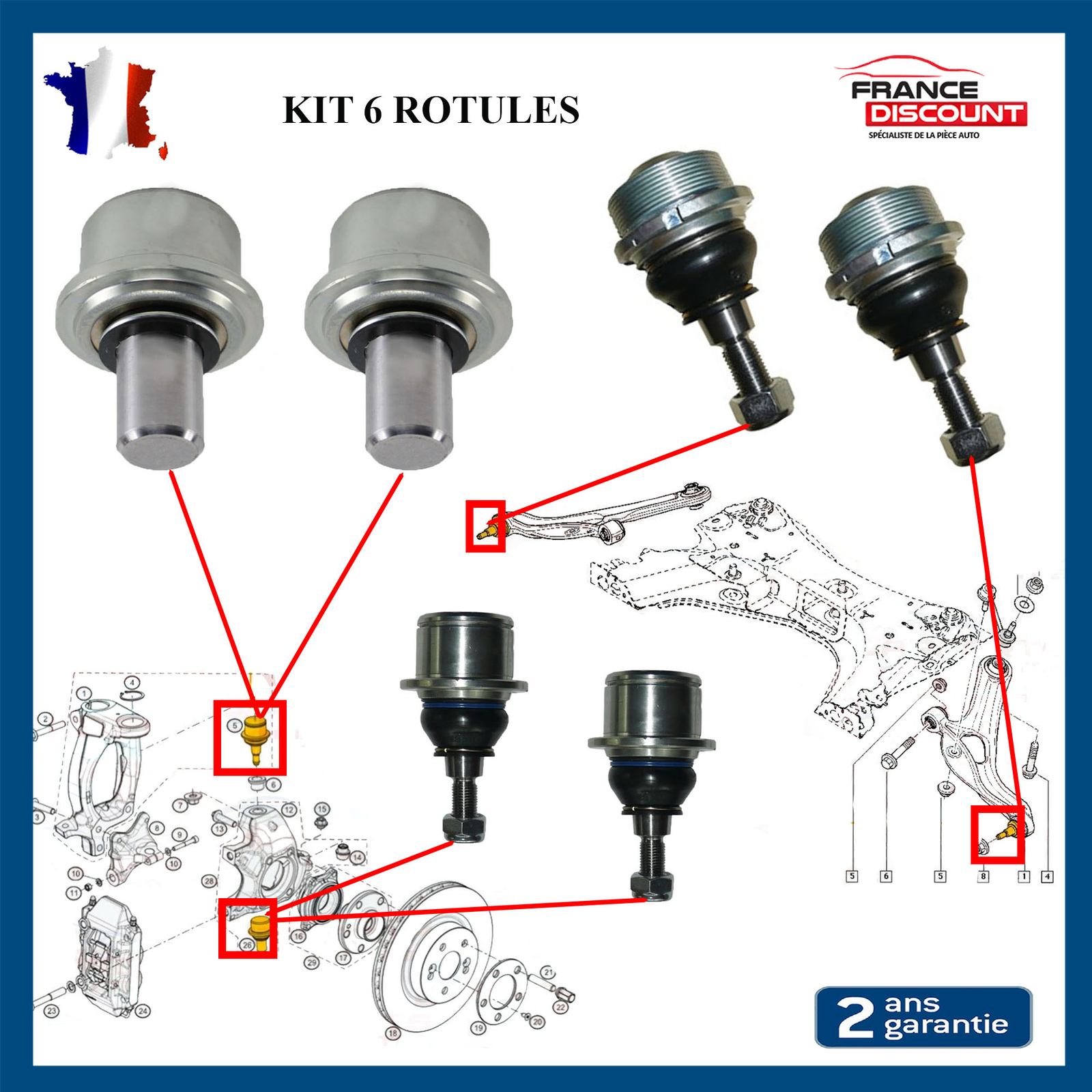 Rotule de moyeu Clio 3 RS pour supprimer le jeu du train avant