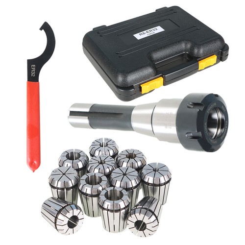 Shank With ER32 Collet Set ER32 Chuck & Spanner For Milling Machine 11PC R8 USA - Picture 3 of 10