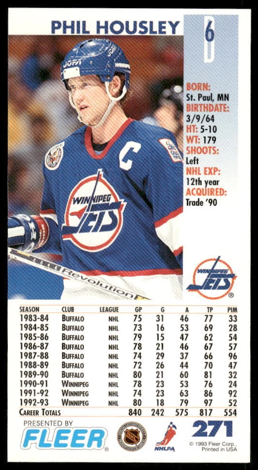 1993-94 Fleer PowerPlay #271 Phil Housley - Image 2 of 2