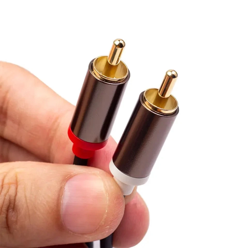 Twin 2RCA to 2RCA Cable Gold Plated 2 RCA Male to 2 RCA Male Stereo Audio Cable - Image 4 of 4