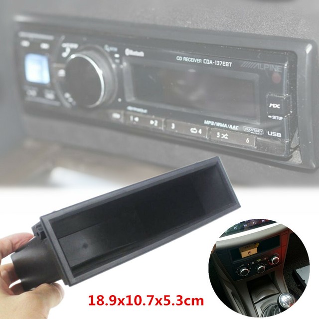 1 Din Car Stereo Radio Dash Cup Holder Storage Box CD Player Case