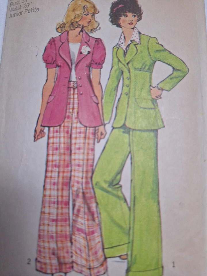 Pants Blazer Fitted Jacket 11 JP Junior Simplicity 5642 Sewing Pattern Cut VTG - Image 2 of 4