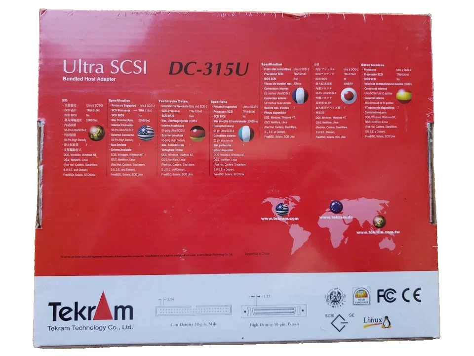 Vintage Computer Card Tekram Ultra SCSI DC-315U Ultra SCSI Host Adapter Sealed! - Image 4 of 4